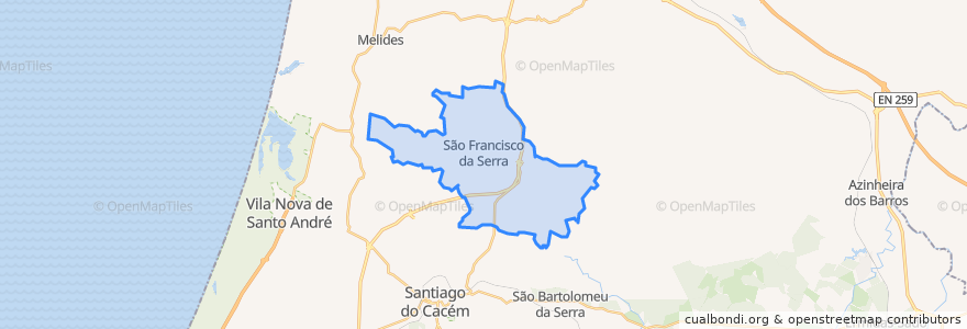 Mapa de ubicacion de São Francisco da Serra.