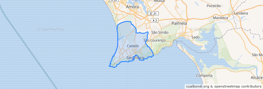 Mapa de ubicacion de Sesimbra (Castelo).