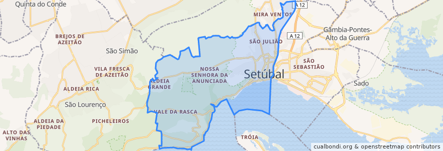 Mapa de ubicacion de Setúbal (São Julião, Nossa Senhora da Anunciada e Santa Maria da Graça).