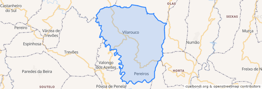 Mapa de ubicacion de Vilarouco e Pereiros.