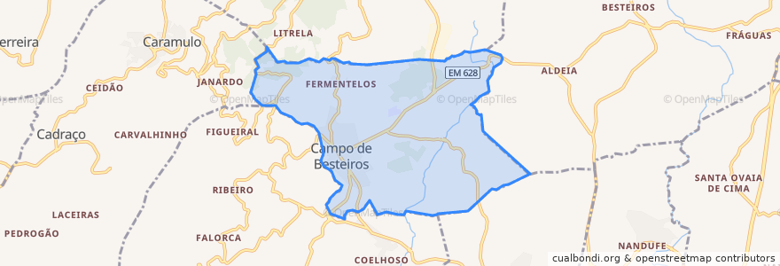 Mapa de ubicacion de Campo de Besteiros.