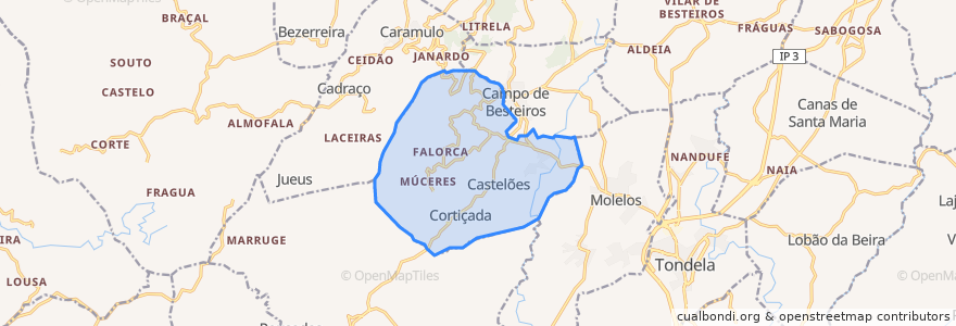 Mapa de ubicacion de Castelões.