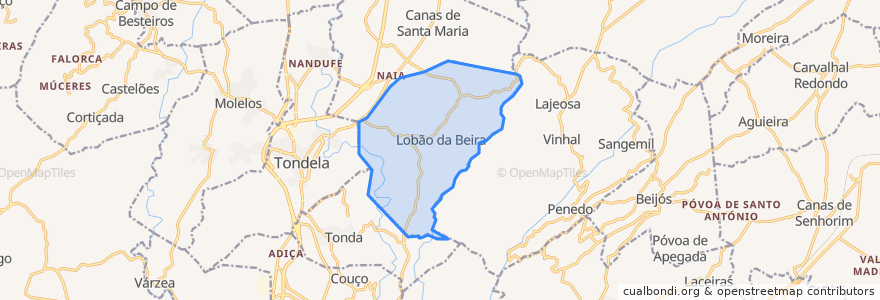 Mapa de ubicacion de Lobão da Beira.