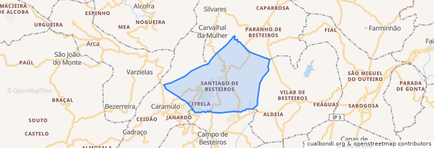 Mapa de ubicacion de Santiago de Besteiros.