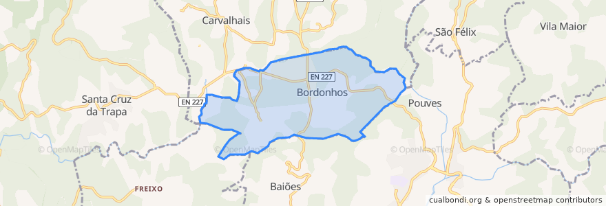 Mapa de ubicacion de Bordonhos.