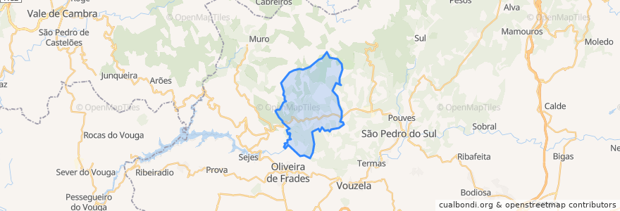 Mapa de ubicacion de Santa Cruz da Trapa e São Cristóvão de Lafões.