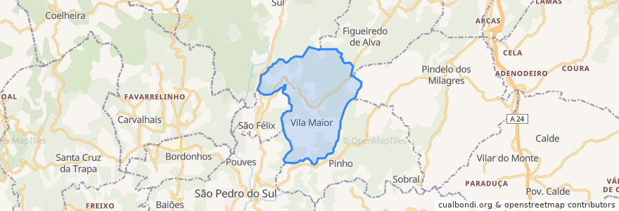 Mapa de ubicacion de Vila Maior.