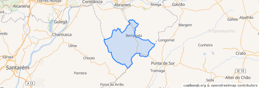 Mapa de ubicacion de Bemposta.