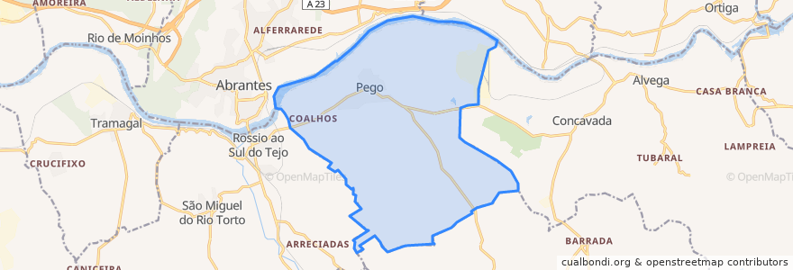 Mapa de ubicacion de Pego.