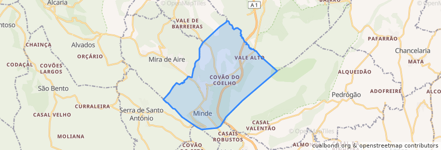 Mapa de ubicacion de Minde.