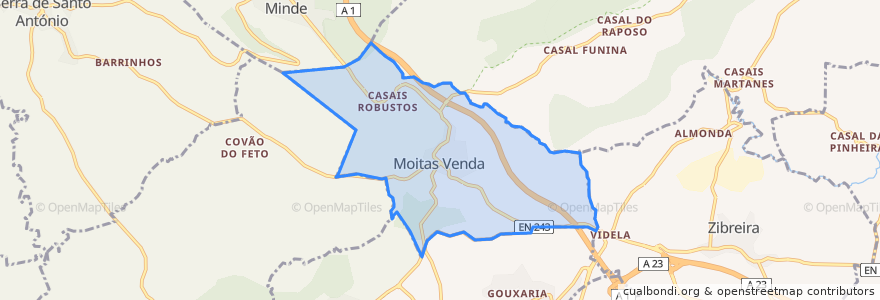 Mapa de ubicacion de Moitas Venda.