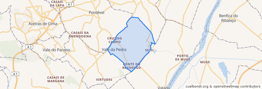 Mapa de ubicacion de Vale da Pedra.