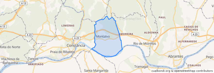 Mapa de ubicacion de Montalvo.