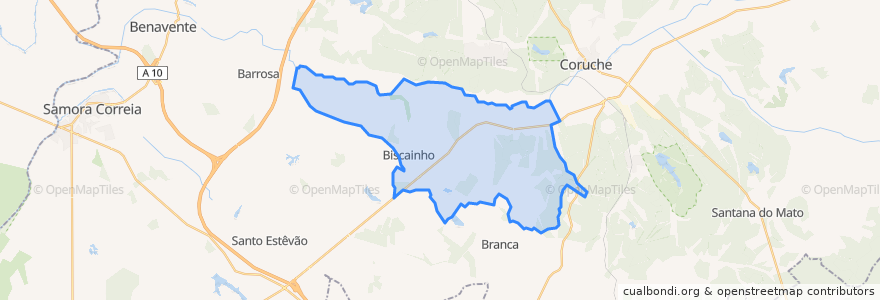 Mapa de ubicacion de Biscainho.