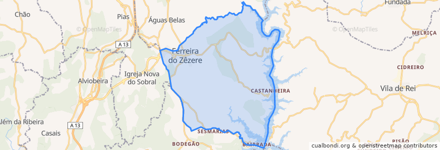 Mapa de ubicacion de Ferreira do Zêzere.