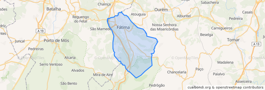 Mapa de ubicacion de Fátima.