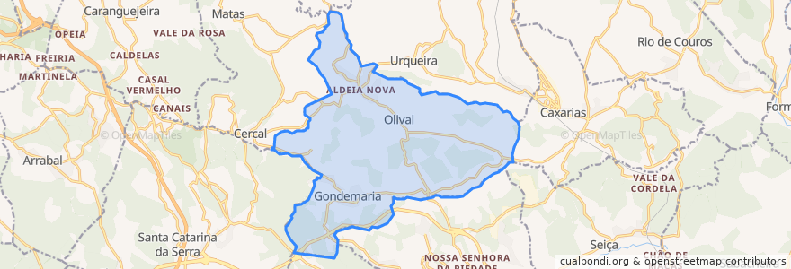 Mapa de ubicacion de Gondemaria e Olival.