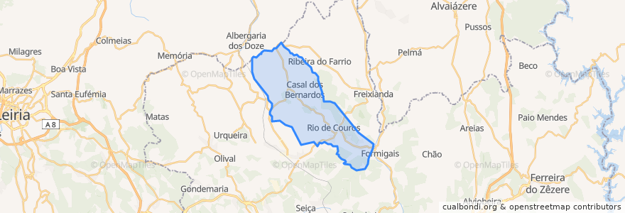 Mapa de ubicacion de Rio de Couros e Casal dos Bernardos.