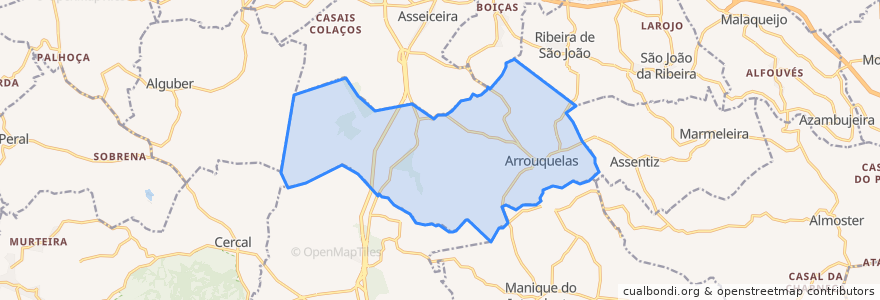 Mapa de ubicacion de Arrouquelas.