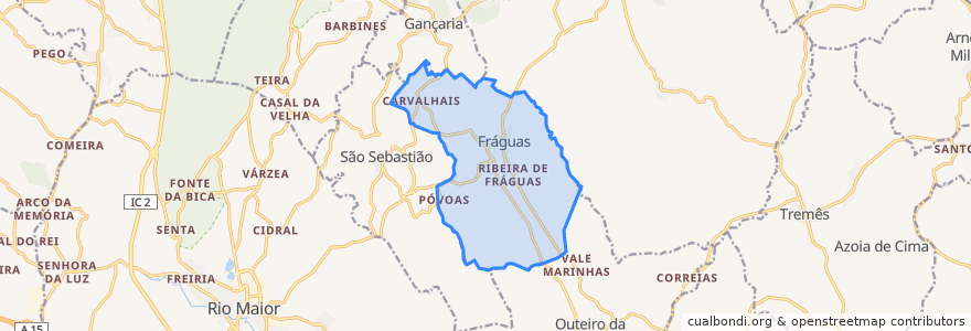 Mapa de ubicacion de Fráguas.