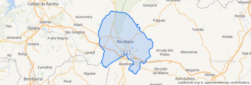 Mapa de ubicacion de Rio Maior.