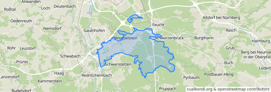 Mapa de ubicacion de Wendelstein.