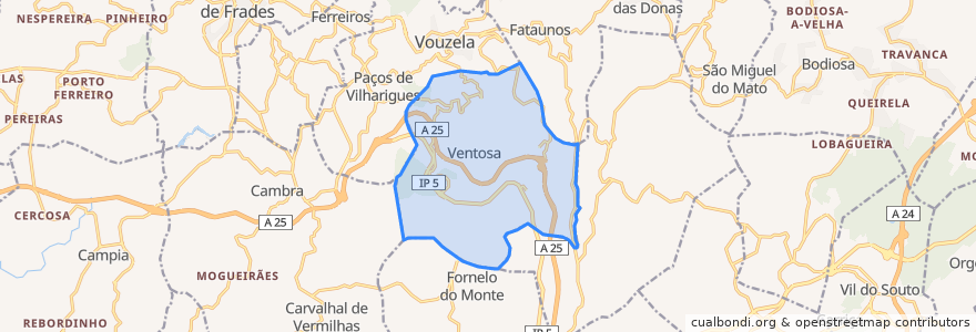 Mapa de ubicacion de Ventosa.