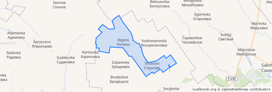 Mapa de ubicacion de Струковский сельсовет.