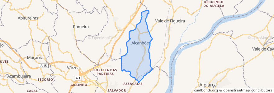 Mapa de ubicacion de Alcanhões.