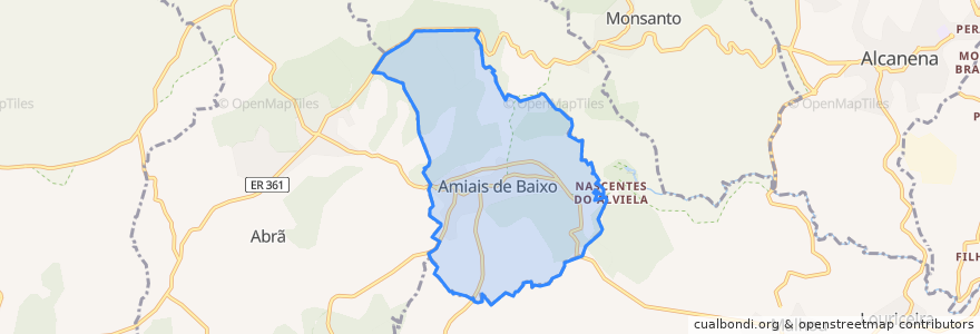 Mapa de ubicacion de Amiais de Baixo.