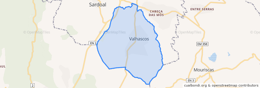 Mapa de ubicacion de Valhascos.