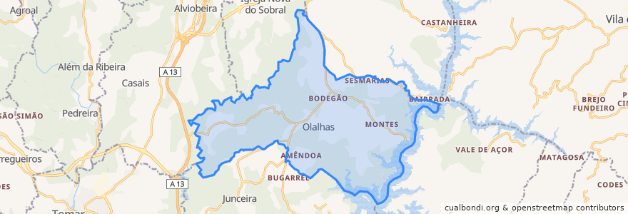 Mapa de ubicacion de Olalhas.