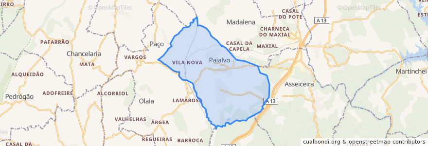 Mapa de ubicacion de Paialvo.