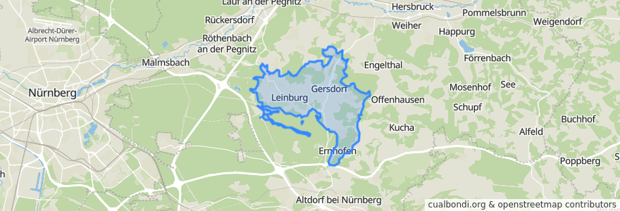 Mapa de ubicacion de Leinburg.