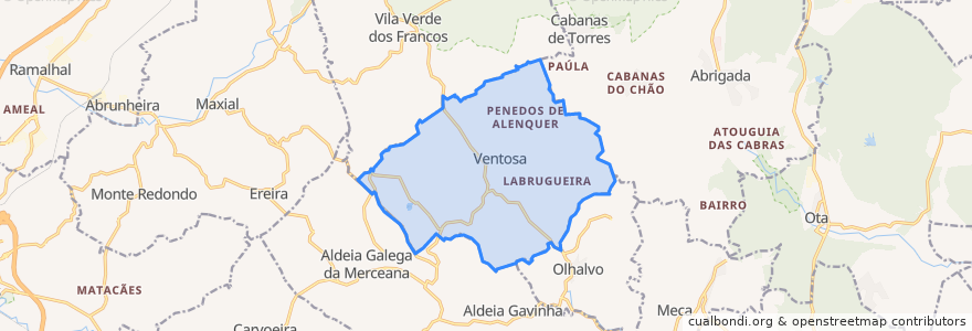 Mapa de ubicacion de Ventosa.