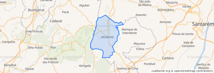 Mapa de ubicacion de Alcoentre.