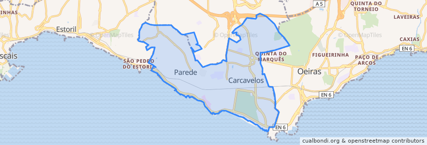 Mapa de ubicacion de Carcavelos e Parede.