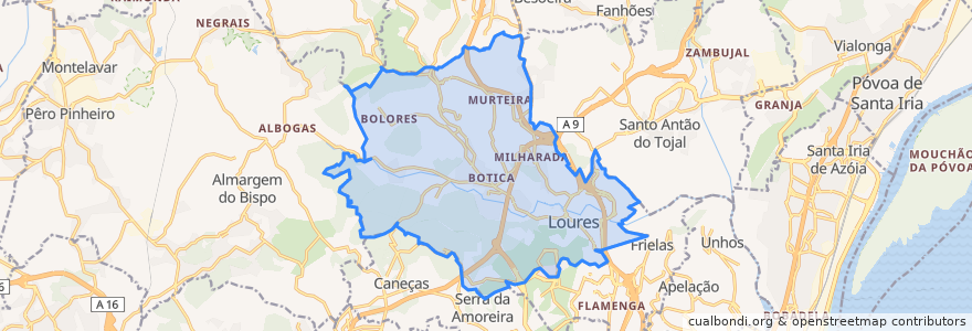 Mapa de ubicacion de Loures.