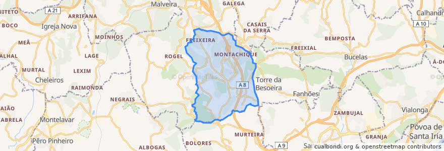 Mapa de ubicacion de Lousa.