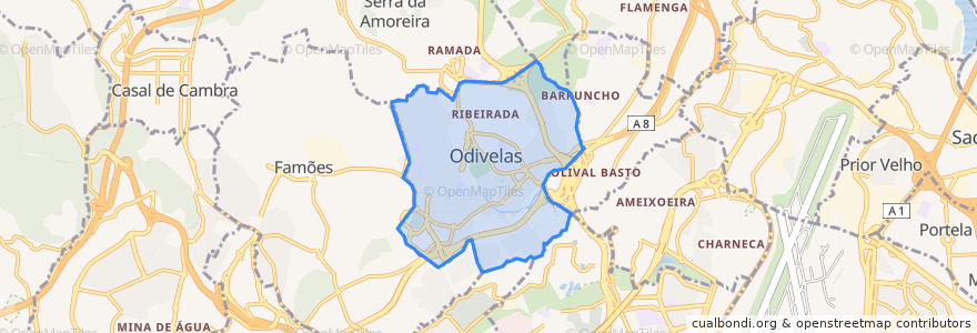 Mapa de ubicacion de Odivelas.