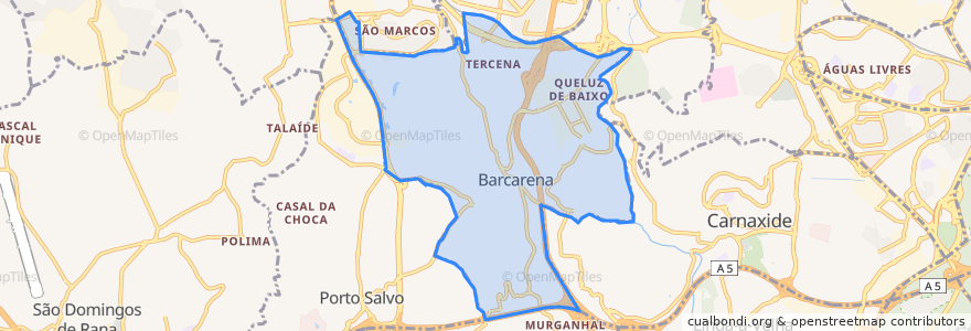 Mapa de ubicacion de Barcarena.