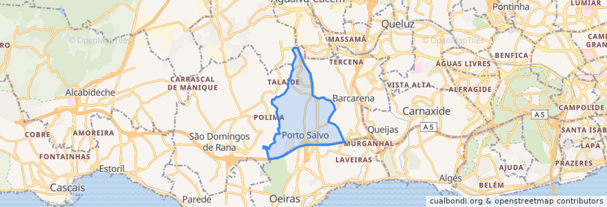 Mapa de ubicacion de Porto Salvo.