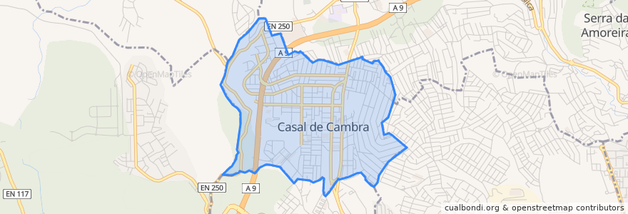 Mapa de ubicacion de Casal de Cambra.