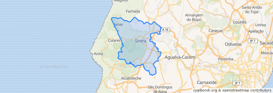 Mapa de ubicacion de Sintra (Santa Maria e São Miguel, São Martinho e São Pedro de Penaferrim).