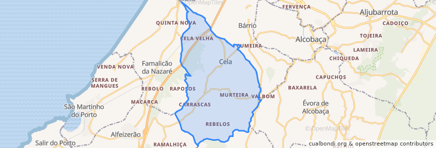 Mapa de ubicacion de Cela.