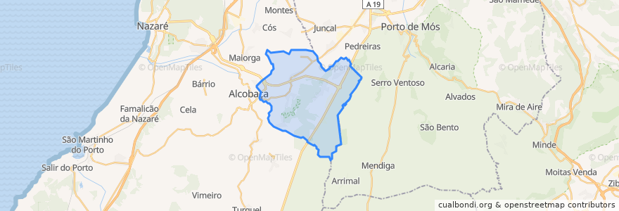 Mapa de ubicacion de Aljubarrota.