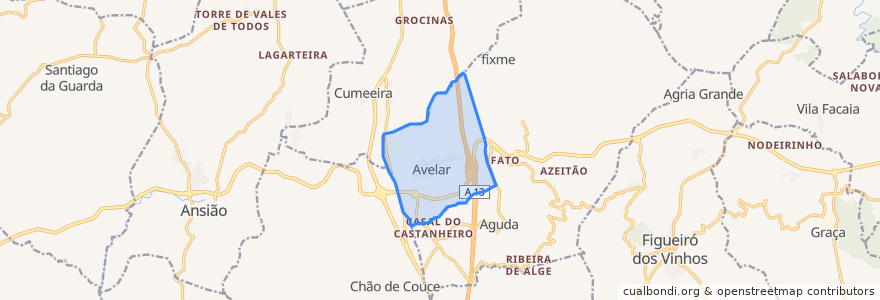 Mapa de ubicacion de Avelar.