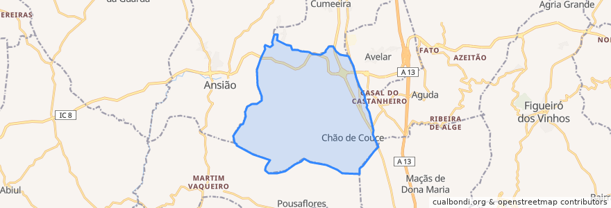 Mapa de ubicacion de Chão de Couce.