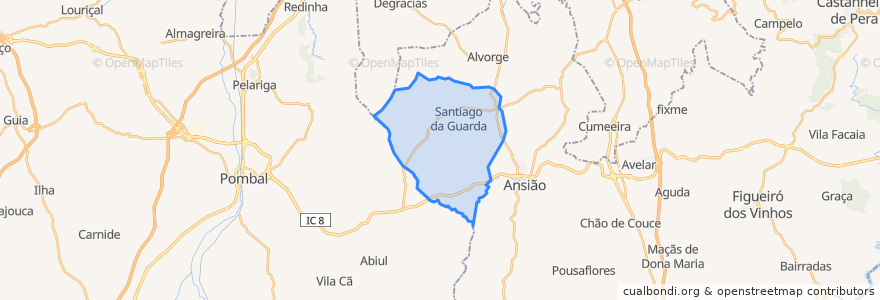 Mapa de ubicacion de Santiago da Guarda.