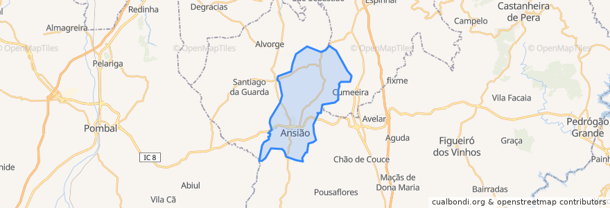 Mapa de ubicacion de Ansião.